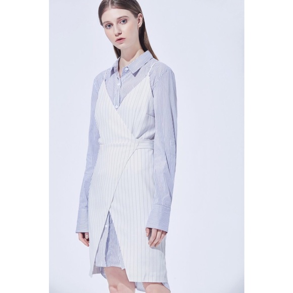 Pinstripe Wrap Dress - NWT - Picture 4 of 4